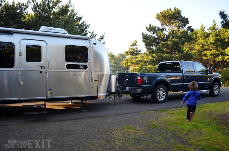 Airstream camping Grayland Beach State Park (Washington)