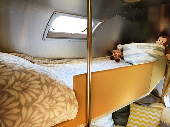 Tour Our Airstream Kids Bunks Back, Airstream Bunk Beds