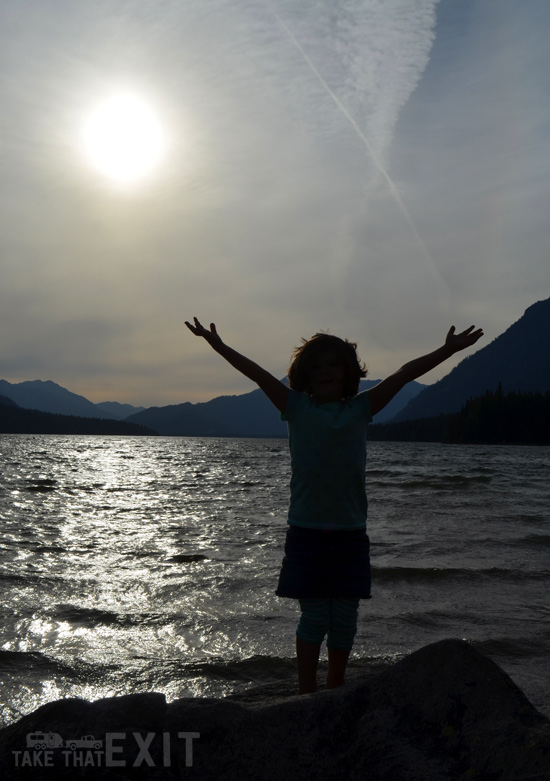 Lake Wenatchee State park at dusk