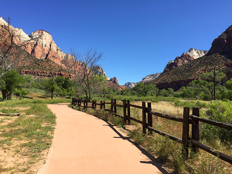 Hiking-Zion-National-Park-paved-path